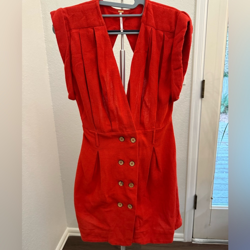 Red Free People Mini Dress | Into Town Mini Dress | Size Small | New